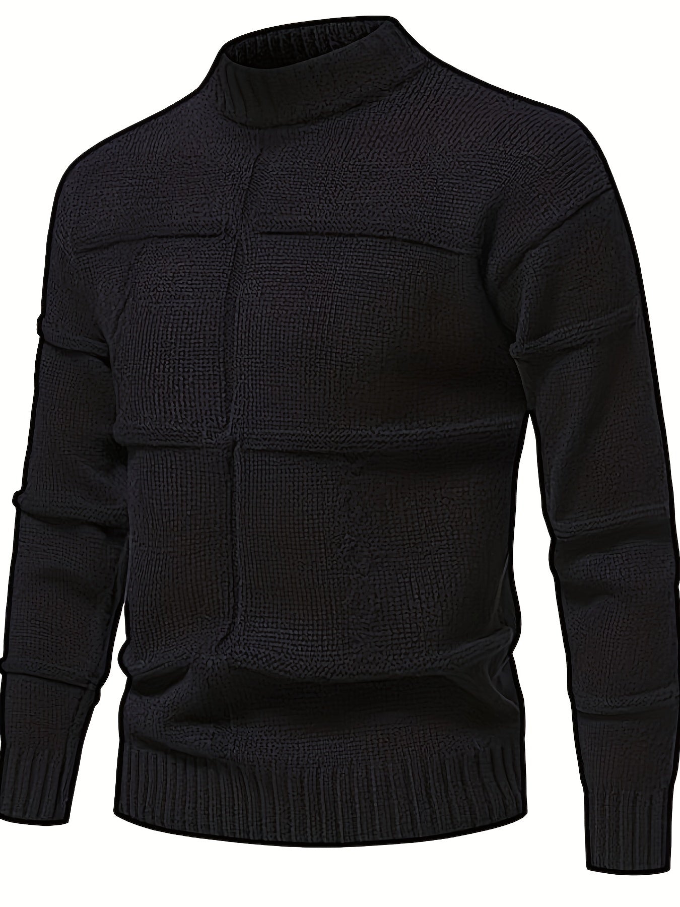 Schwarzer Strickpullover Rollkragen - Alexander