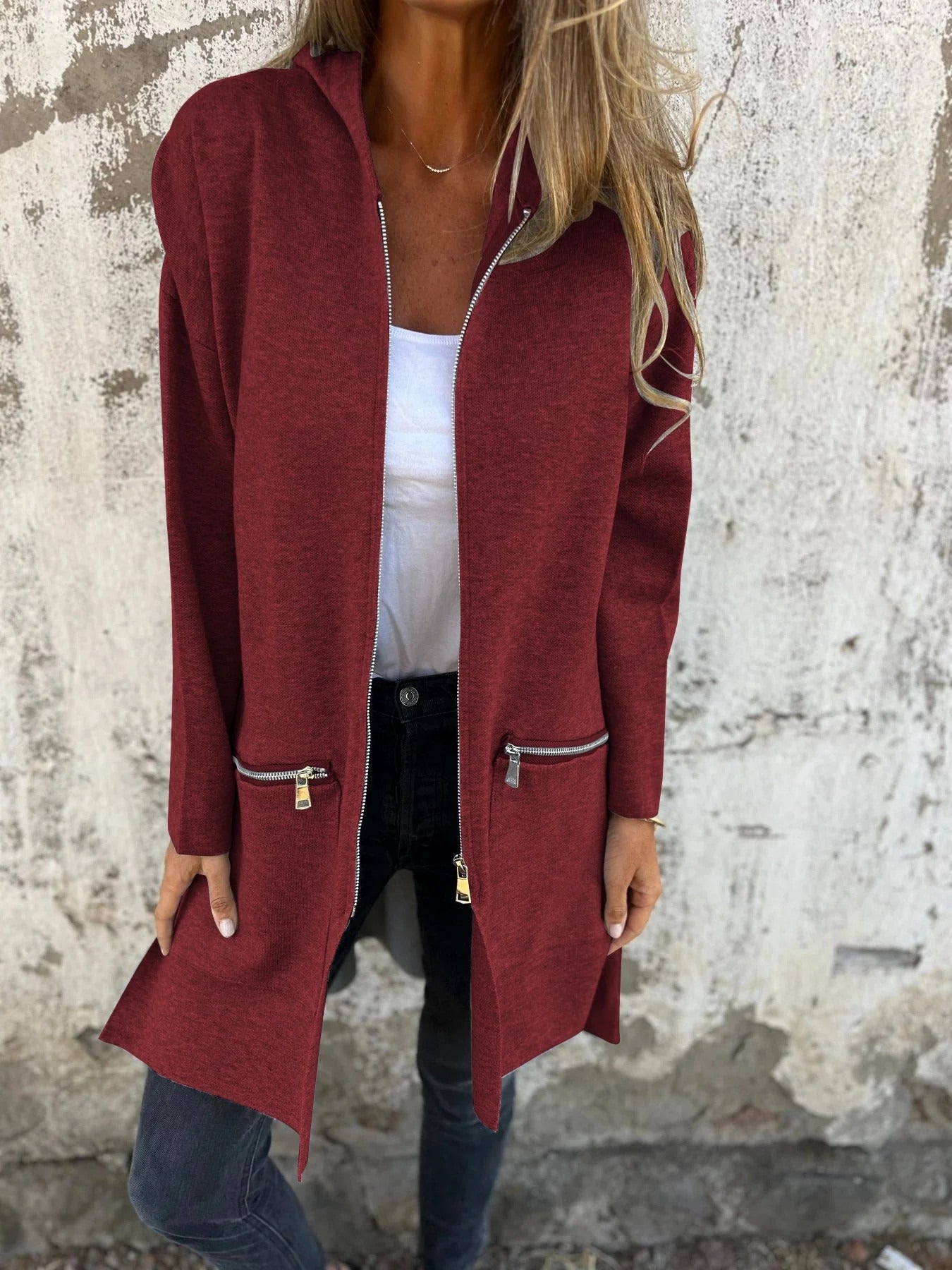 Elegante Warme Jacke Rot - Lara