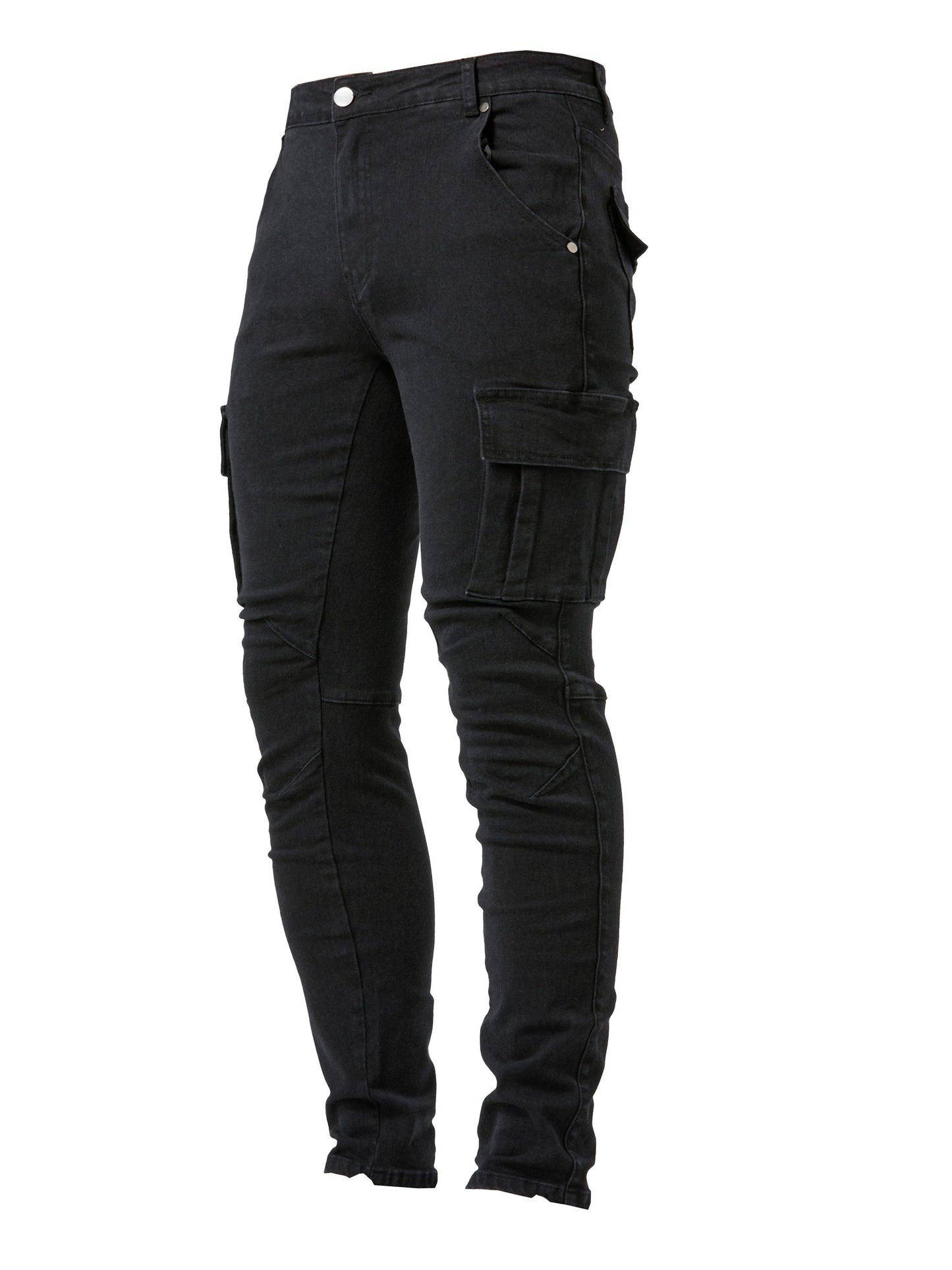 Schwarze Cargo-Jeans Slim-Fit - Finn