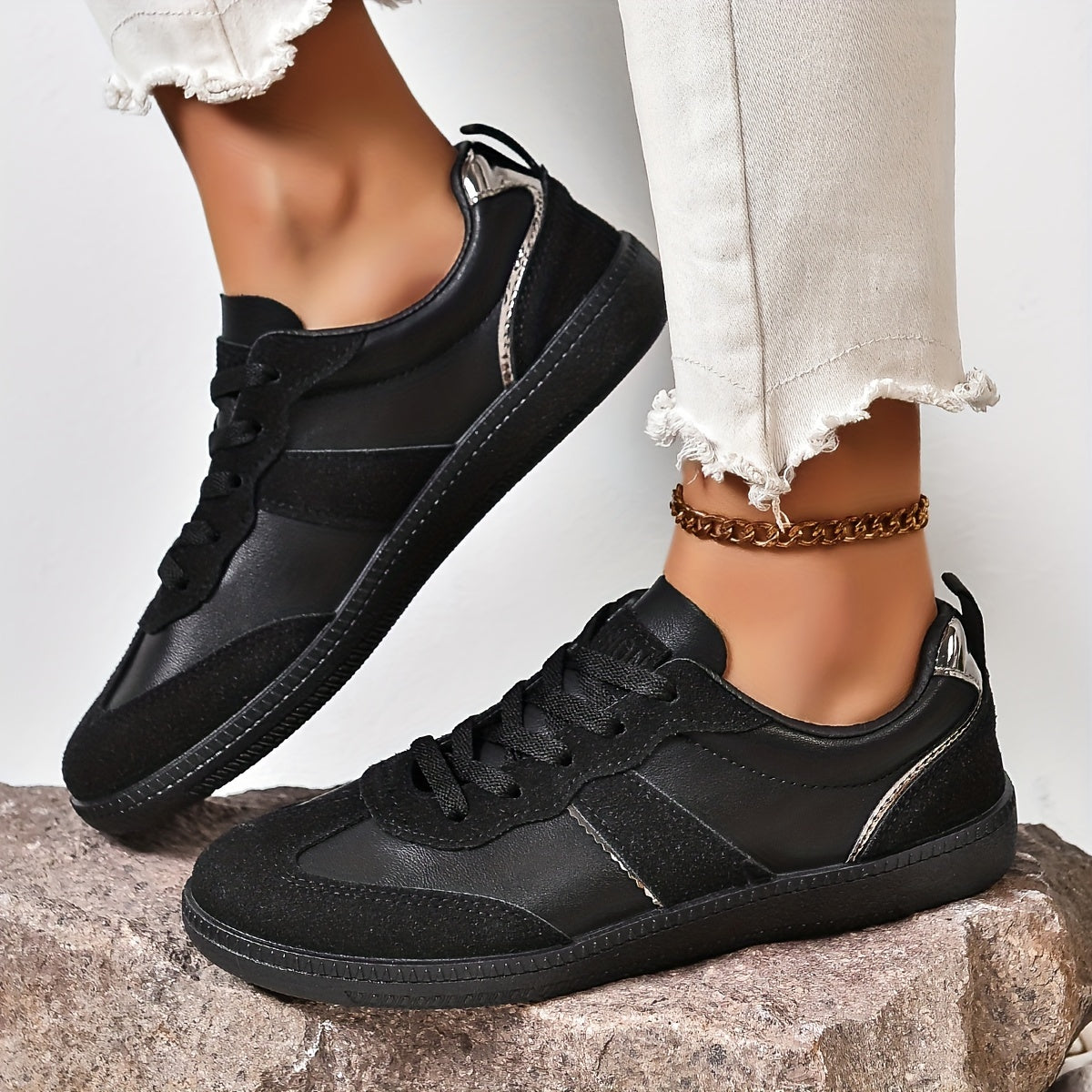 Schwarze Komfort-Sneakers - Damen Lara