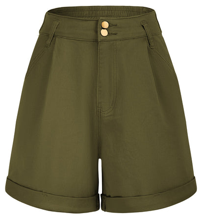 Verde – Grüne Vintage-Denimshorts