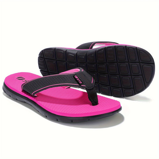 Pink-Schwarze Slip Flops – Lila