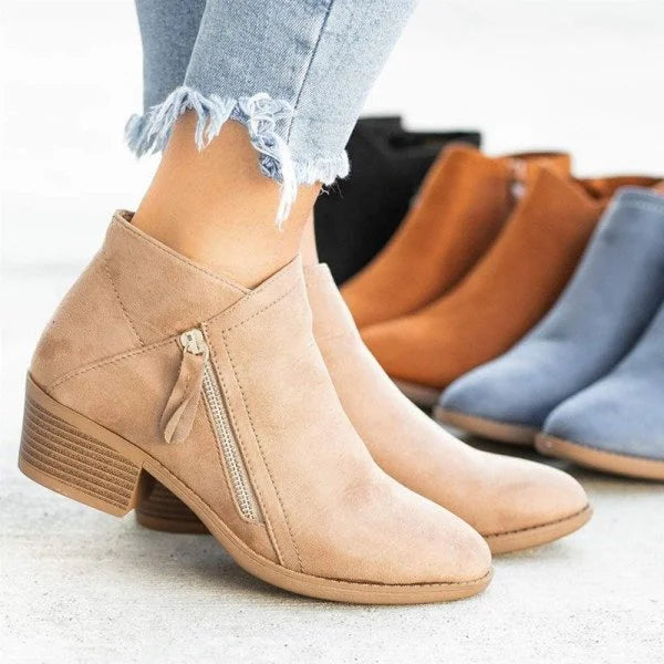 Beige Ankle Boots - Mila