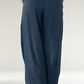 Weite marineblaue Leinenhose - Anna