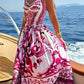 Fuchsia-Raffinesse - Sommerkleid mit Ornament-Design