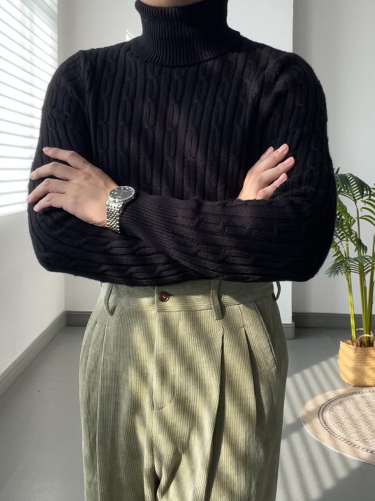 Casual Wollpullover Rollkragen Weiß - Elias