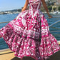 Fuchsia-Raffinesse - Sommerkleid mit Ornament-Design