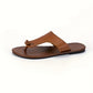 Braune Leder Flip-Flops - Laura