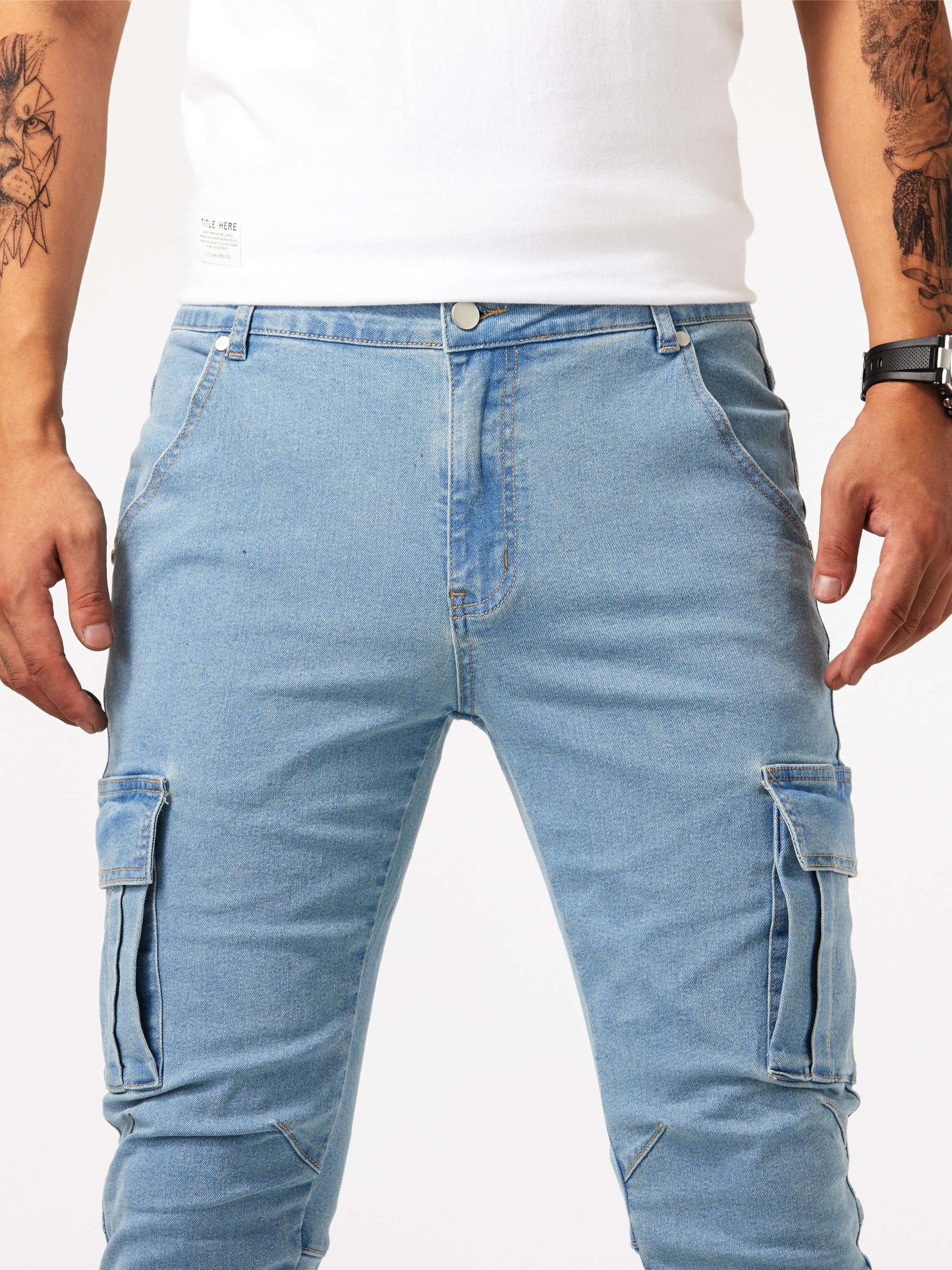 Hellblaue Cargo Jeans - Leon