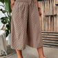 Braune weite Caprihose mit Allover-Print - Elena