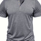 Schwarzes Herren Henley-Sportshirt mit Rundhalsausschnitt - Alex