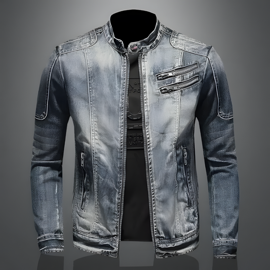 Retro Jeansjacke Grau - Noah