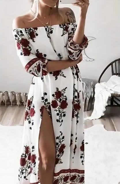 Weißes Blumen Kleid - Anna