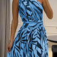 Natalia - Schwarz-Weißes Zebra-Maxikleid