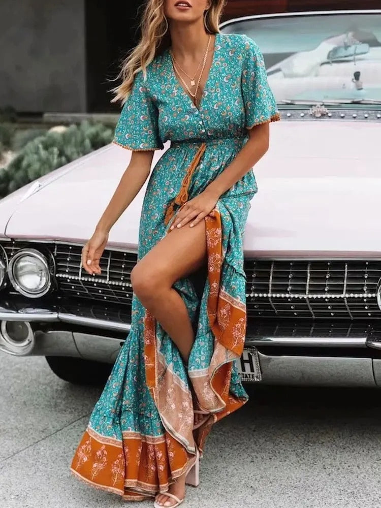 Türkises Boho Kleid - Lena