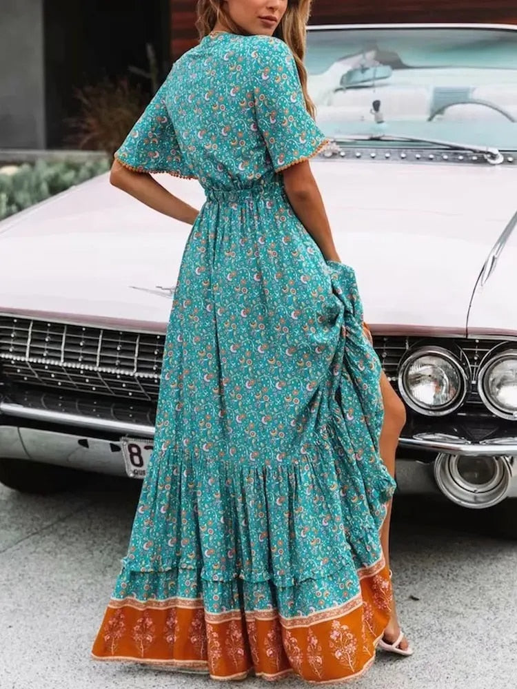 Türkises Boho Kleid - Lena