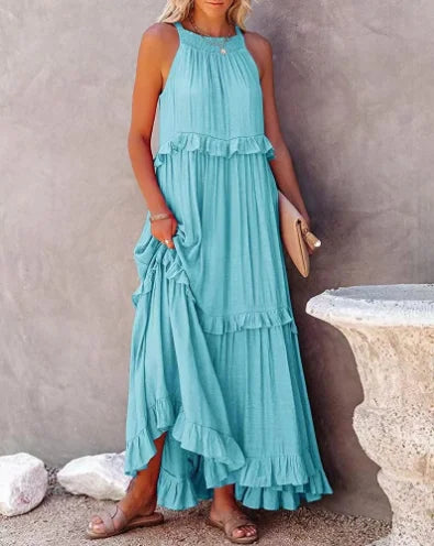 Mia - Marineblaues Maxikleid