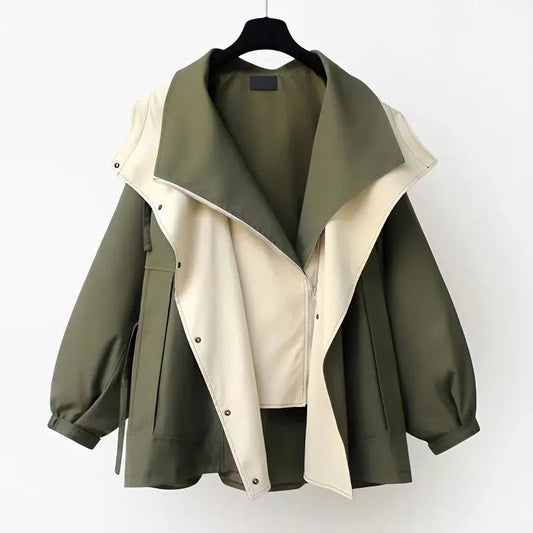 Grüner Eleganter Trenchcoat - Amara