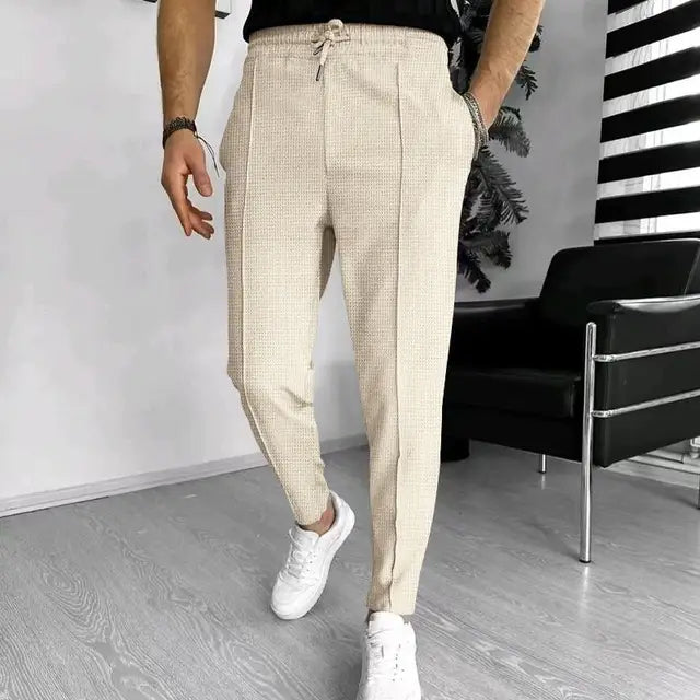 Graue Texturierte Slim-Fit-Hose - Ethan