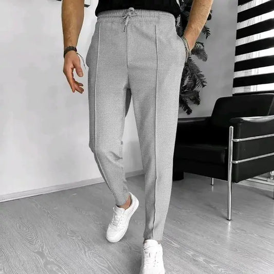 Graue Texturierte Slim-Fit-Hose - Ethan