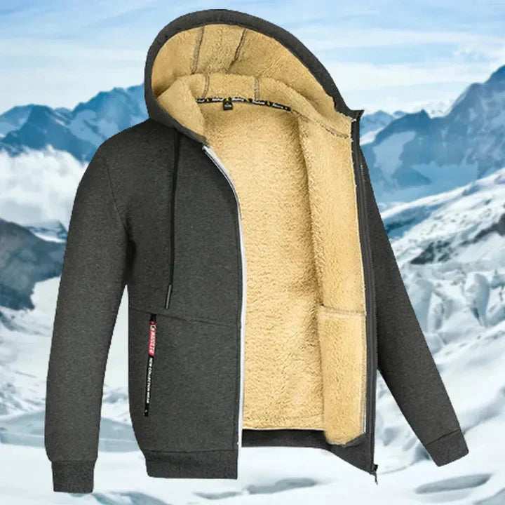 Winterjacke mit Kapuze und Fleece Dunkelgrau - Tobias