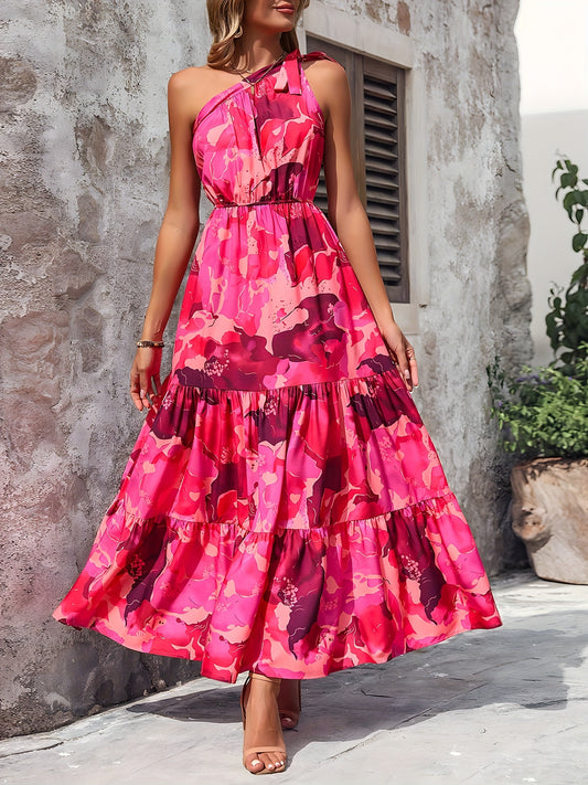 Pink-gemustertes Maxikleid - Carla