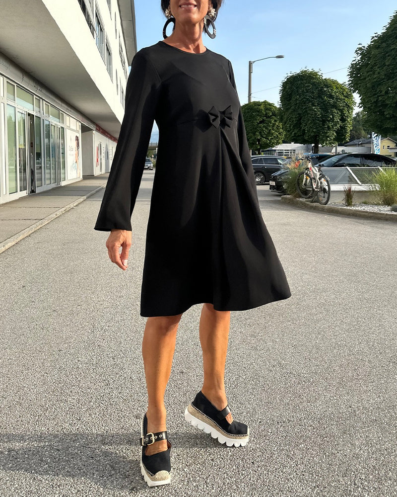 Clara - Schwarzes A-Linien-Kleid