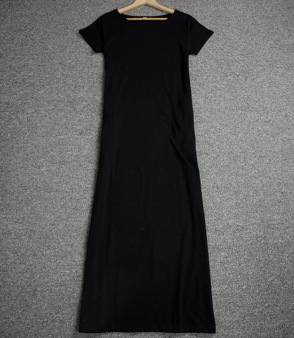 Lara - Schwarz Maxi-T-Shirt-Kleid