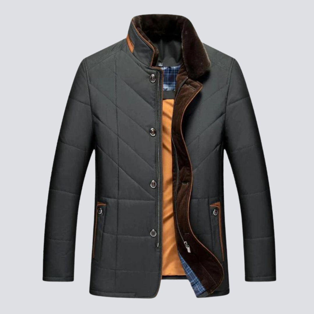 Winterjacke mit Stehkragen Blau - Leo