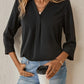 Schwarze Bluse mit V-Ausschnitt - Olivia