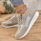 Mia - Beige Glitzer-Sneaker