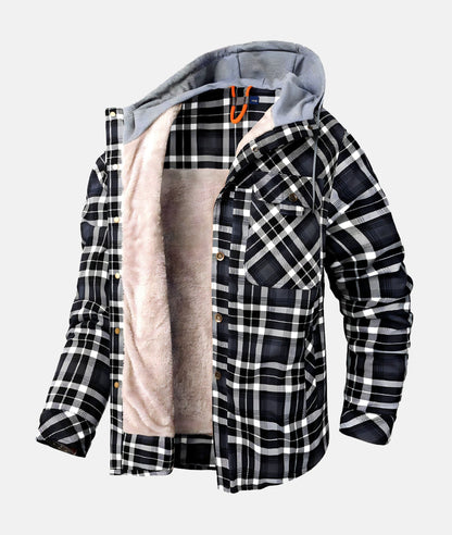 Karo-Flanelljacke Schwarz - Leon