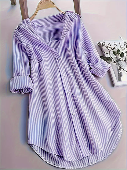 Striped Lavender Shirt - Sofia