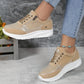 Mia - Beige Glitzer-Sneaker