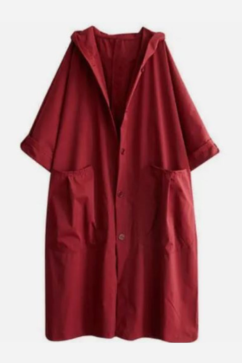 Oversized Windjacke Weinrot - Lina