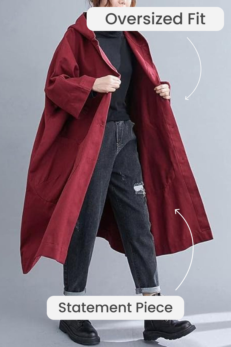 Oversized Windjacke Weinrot - Lina