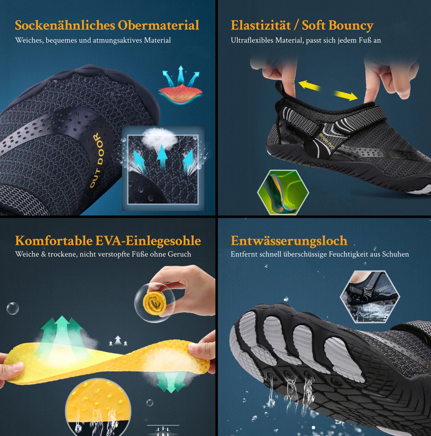 Zenwalk - Barfuß Rutschfest Orthopädische Wasserschuhe