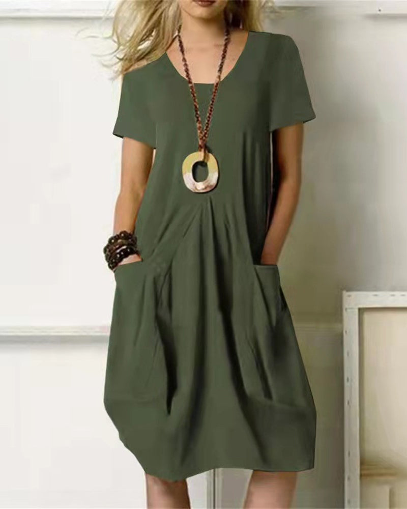 Nora - Khaki Tunika-Kleid