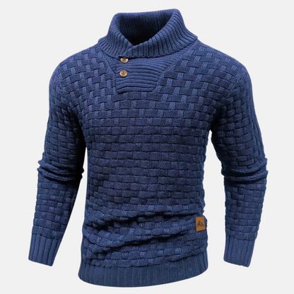 Blauer Herren Strickpullover - Finn