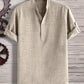 Einfarbiges Henley-Shirt Beige - Leo