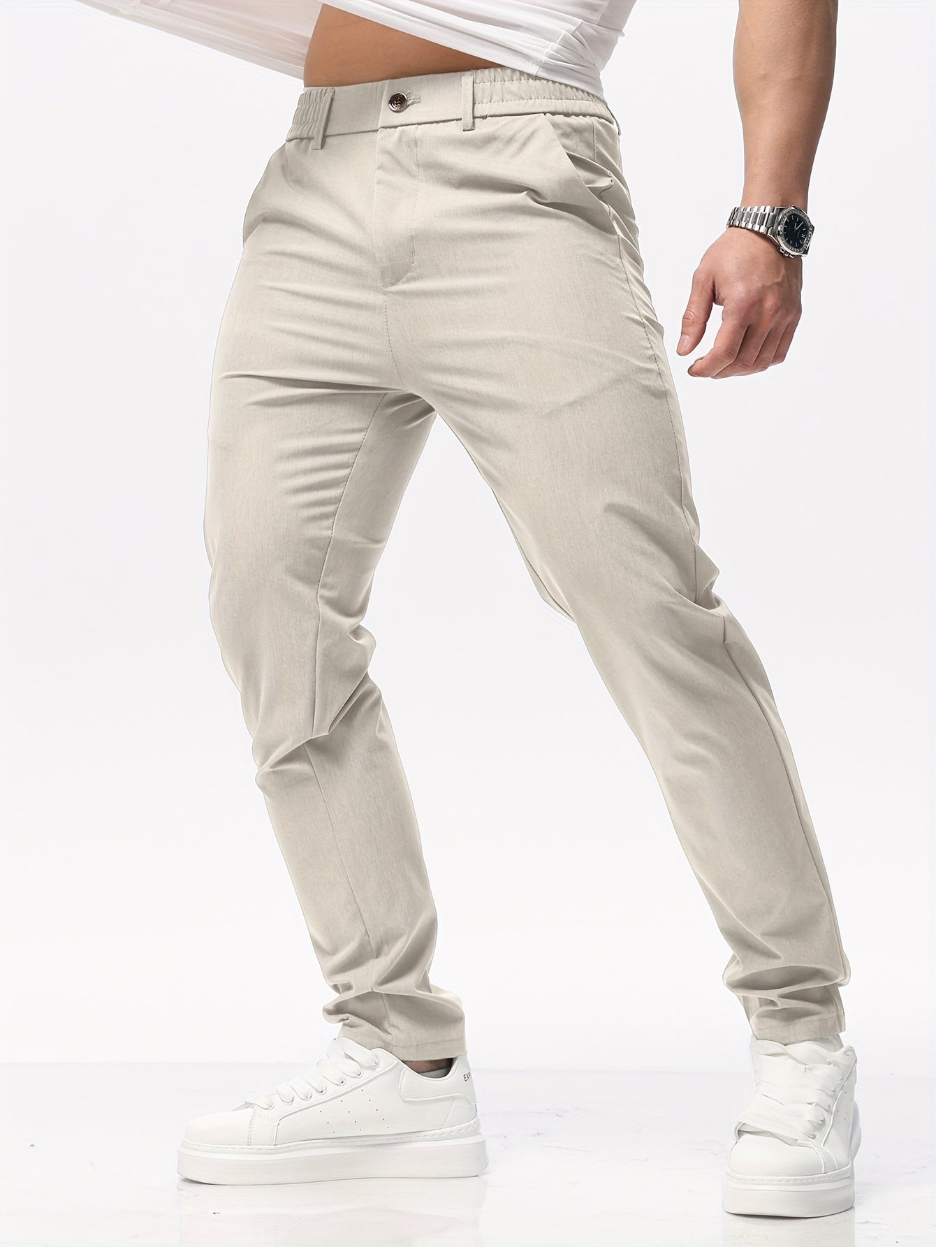 Beigefarbene Herren Slim Fit Freizeithose - Jonas