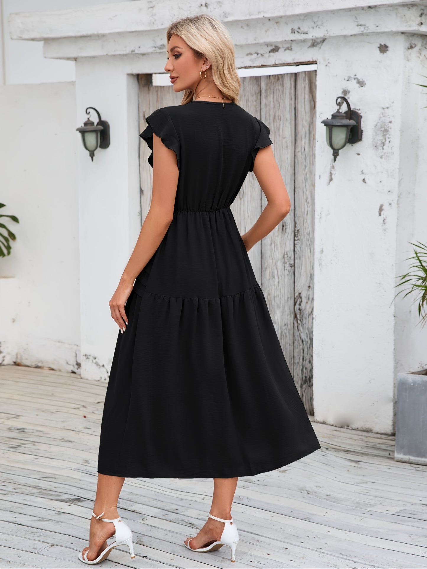 Salbeigrünes Midi-Sommerkleid - Emma