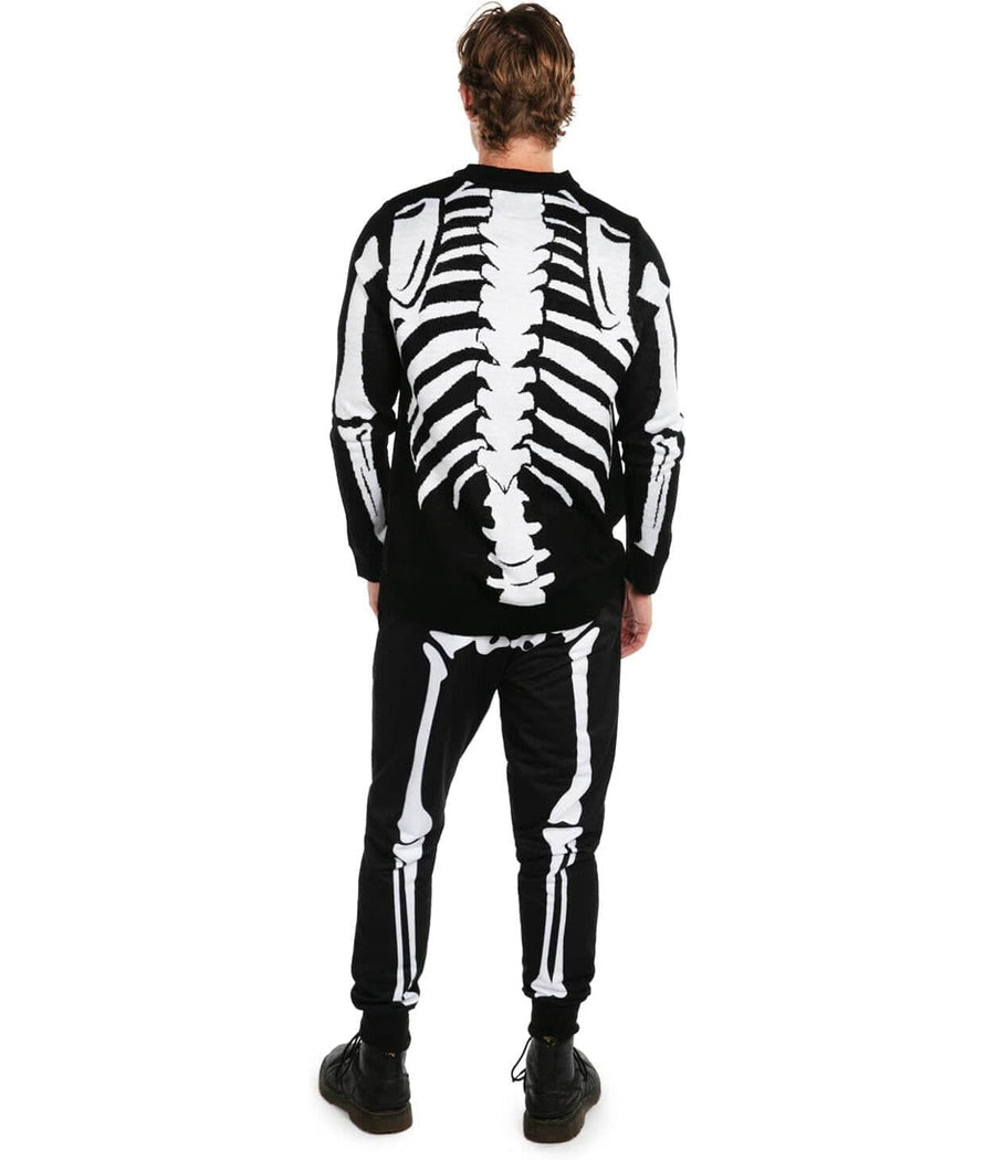 Schwarze Halloween Jogginghose mit Skelett-Print – Tobias