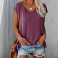 Casual-Shirt mit V-Ausschnitt & weichem Fall