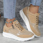 Mia - Beige Glitzer-Sneaker