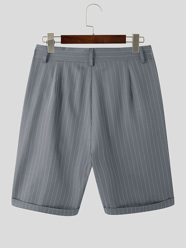 Schwarze Pinstripe Bermuda-Shorts - Leo