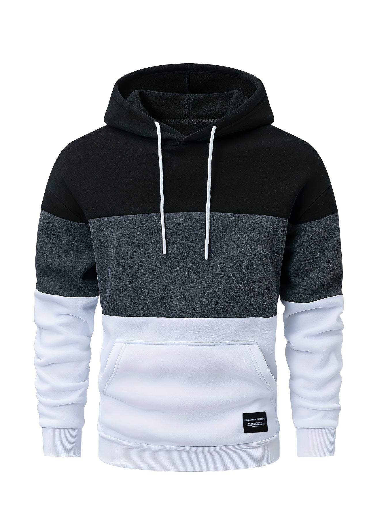 Schwarz-Grauer Colorblock Hoodie - Jonas