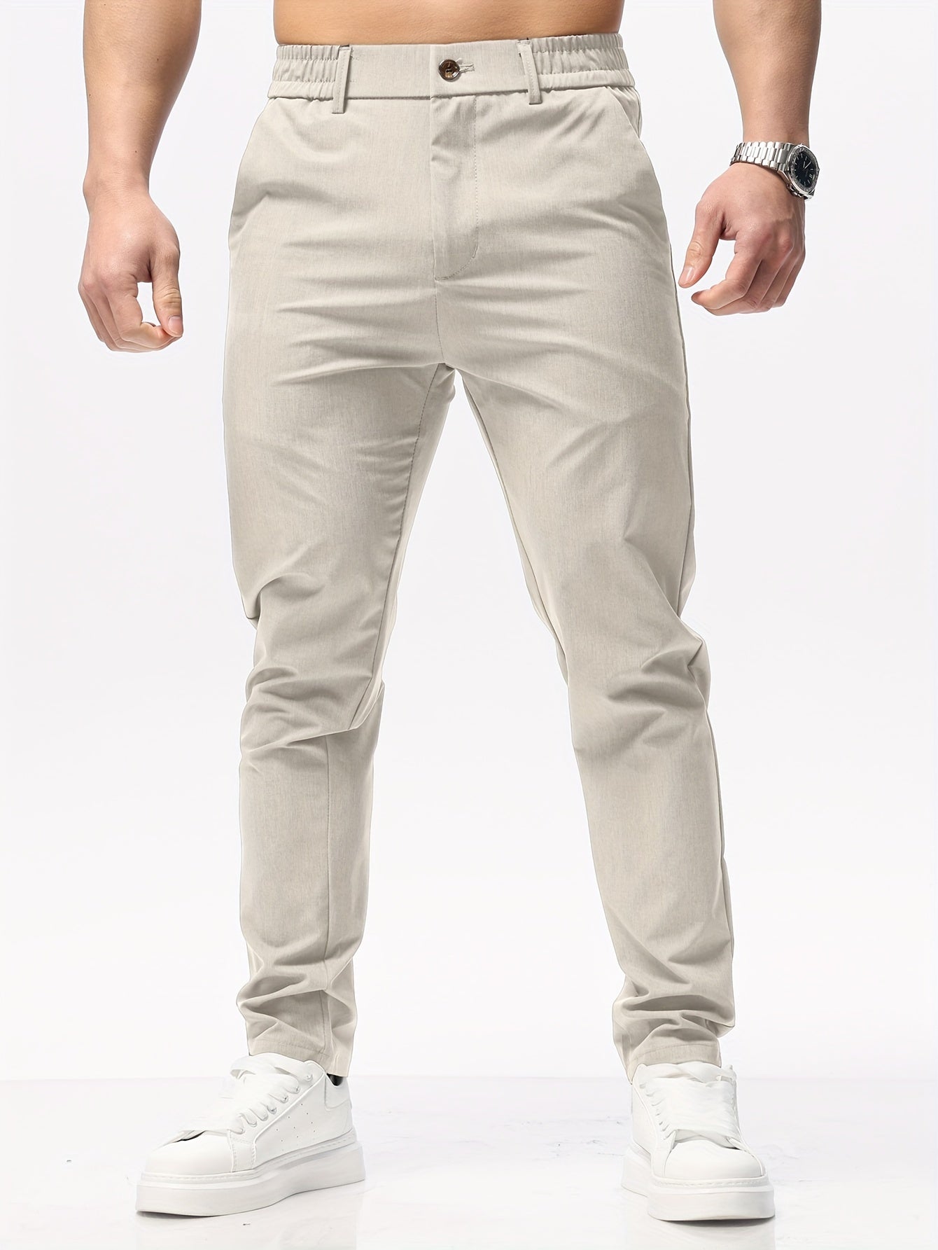 Beigefarbene Herren Slim Fit Freizeithose - Jonas