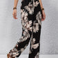 Schwarze Palmen-Print-Hose - Mia