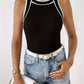 Weißes Tank Top mit Kontrastdetails - Naomi